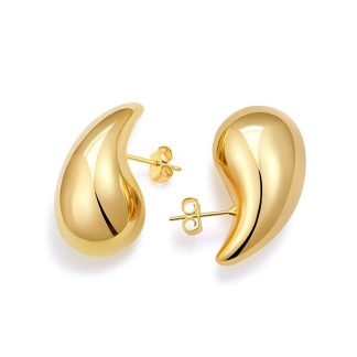 Orecchini Pera in Argento Dorato Grandi