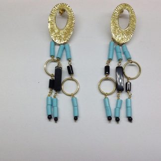 Turquoise Yellow Gold Earrings