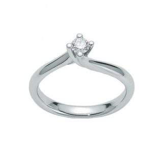 Miluna Solitaire Ring in White Gold