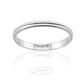 Fedina Puntinata Stretta Oro Bianco