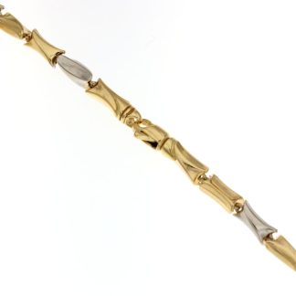 Two-Tone Gold Tubular Bracelet