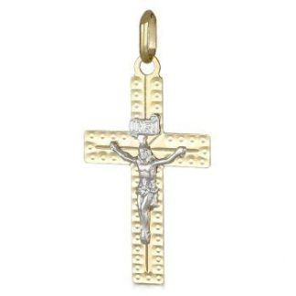 Pendente Croce Bicolore Stampata