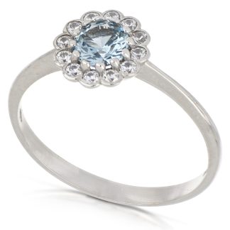 Solitaire Ring with Blue Stone