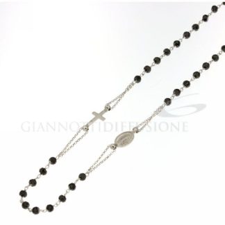 Black Swarovsky Rosary Choker Necklace