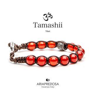 Bracciale Tamashii Ruota della Preghiera Agata Rossa