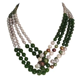Rajola Link Green Jade Necklace