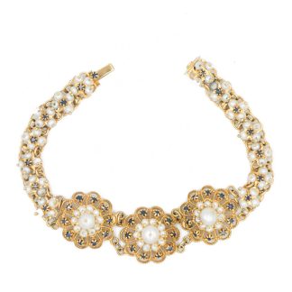 Micropearl and Blue Sapphire Bracelet