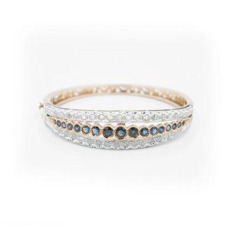 Rigid Bracelet with Blue Sapphires