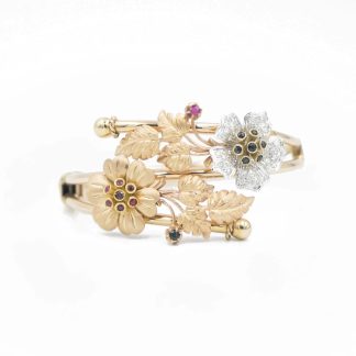 Leaves and Flowers Rigid Bracelet