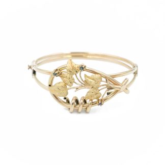 Rigid Bracelet with Central Leaves