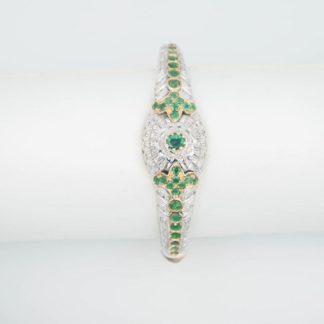 Rigid Emerald and Diamond Bracelet