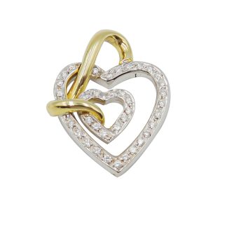 Two-Tone Gold and Diamond Heart Pendant