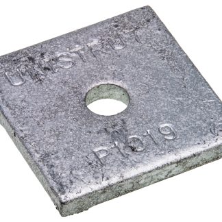 Staffa quadrato in Acciaio Unistrut, 1 foro da 11/32poll di diametro, dimensioni 41.3 x 41.3mm