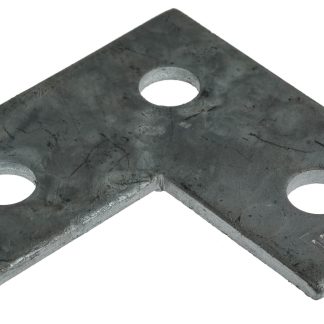 Staffa A forma di L in Acciaio Unistrut, 3 fori da 14.3mm di diametro, dimensioni 88.9 x 88.9mm