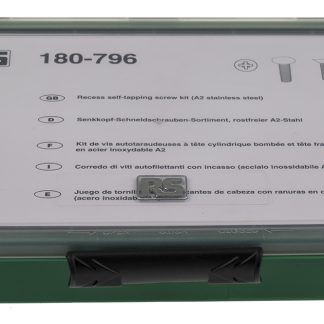 Kit viti e bulloni in Acciaio inox Liscio RS PRO, guida a Pozidriv, 890 pezzi, filettatura M6, M8, M10, lunghezza vite