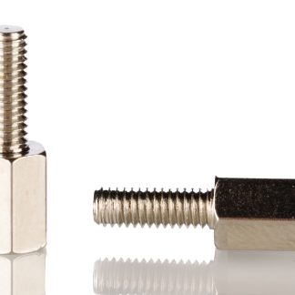 Distanziale filettato Esagonale Maschio/Femmina, in Ottone Nichelato, L. 6mm, M3 x M3