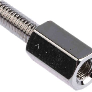 Distanziale filettato Esagonale Maschio/Femmina, in Ottone Nichelato, L. 8mm, M3 x M3