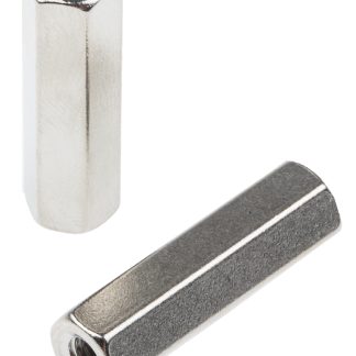 Distanziale filettato Esagonale Femmina/Femmina, in Ottone Nichelato, L. 25mm, M4 x M4