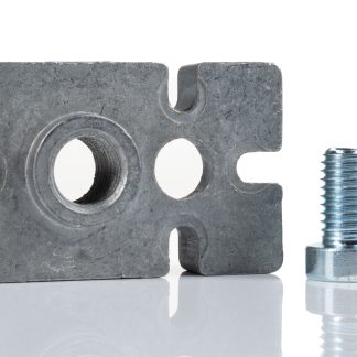 Piedino di livellamento Bosch Rexroth in Alluminio pressofuso, per profili da 45 mm, scalanatura da 8mm, M16, L. 90mm