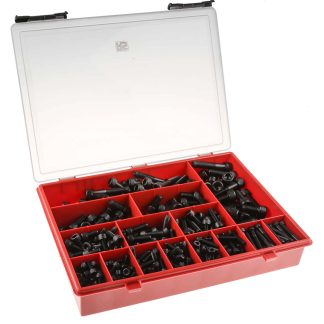 Kit viti e bulloni in Acciaio Ossido nero RS PRO, guida a Esagono incassato, 426 pezzi, filettatura M6, M8, M10, M12,
