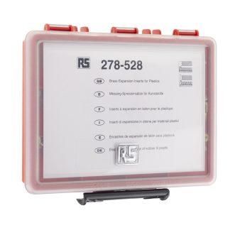 Kit di inserti in Ottone Nichelato RS PRO, 290 pezzi, filettatura M3, M3.5, M4, M5, M6