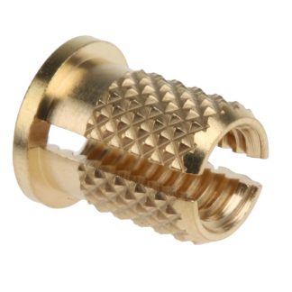 Inserto filettato in Ottone RS PRO, M5, Ø flangia 8mm, Ø foro di fissaggio 6.4mm