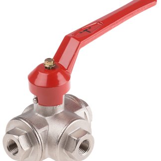 Valvola a sfera con diametro ridotto in Ottone RS PRO, 30 bar max, connessione BSPP 1/4, 1/4poll
