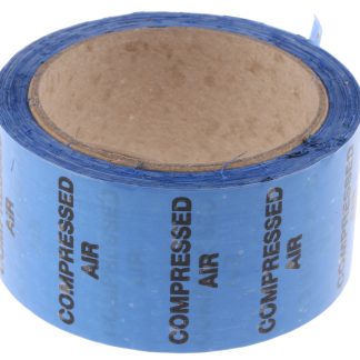 Nastro marcatura tubi Blu marcatubi in PP, vinile RS PRO, 50mm x 33m, con testo prestampato "Compressed Air