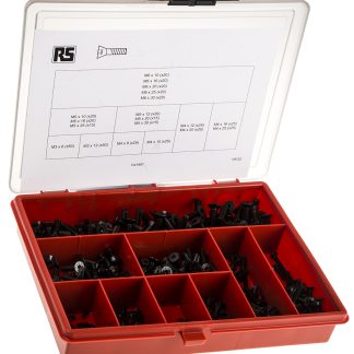 Kit viti e bulloni in Acciaio Ossido nero RS PRO, guida a Esagono incassato, 455 pezzi, filettatura M3, M4, M5, M6,
