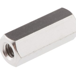 Distanziale filettato Esagonale Femmina/Femmina, in Ottone Nichelato, L. 18mm, M4 x M4