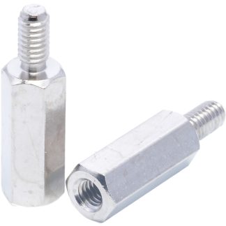 Distanziale filettato Esagonale Maschio/Femmina, in Ottone Nichelato, L. 18mm, M4 x M4