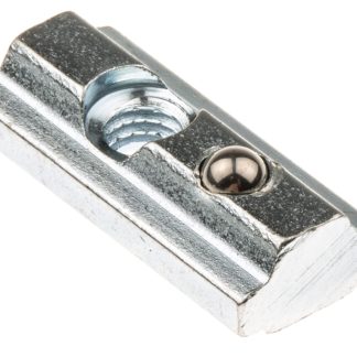 Dado con scanalatura a T RS PRO in Acciaio, per profili da 20 mm, scalanatura da 5mm, M5, L. 18mm