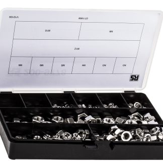 Scatola di dadi in Acciaio inox Liscio RS PRO, 1020 pezzi, filettatura M10, M12, M3, M4, M5, M6, M8