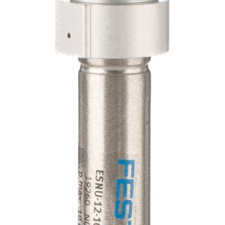 Cilindro conforme allo standard ISO Festo ESNU 19260, Singolo effetto, foro da 12mm, corsa 10mm, M5, 10 bar max