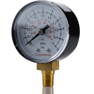 Manometro Norgren, 0bar → 10bar max, Ø est. 50mm