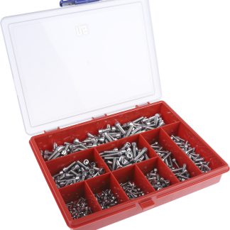 Kit viti e bulloni in Acciaio inox Liscio RS PRO, guida a Esagono incassato, 545 pezzi, filettatura M3, M4, M5, M6,