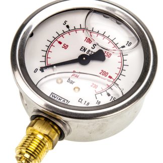 Manometro WIKA, 0bar → 16bar max, G 1/4, Ø est. 63mm