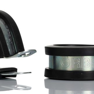 Fermaglio a P in Acciaio dolce rivestita in Gomma EPDM, Zinco RS PRO, Ø interno 25mm, Ø foro 6.6mm