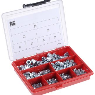 Scatola di dadi in Acciaio Zincato lucido RS PRO, 315 pezzi, filettatura M3, M4, M5, M6, M8