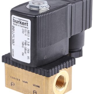 Elettrovalvola NC Burkert, 10 bar max, 2 porte , 24 V c.a., 1/4poll