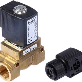 Elettrovalvola NC Burkert, 50 bar max, 2 porte , 24 V c.c., 1/2poll
