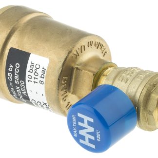 Sfiato automatico in Lega di rame Spirax Sarco, 10 bar max, maschio BSP 1/2", BSP 1/4, altezza 155mm