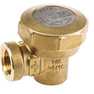 Sfiato in Ottone Spirax Sarco, 13 bar max, connessione femmina BSPP 1/2, altezza 62mm