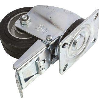 Ruota per carrelli orientabile con freno LAG in Gomma, Ø 100mm, 150kg