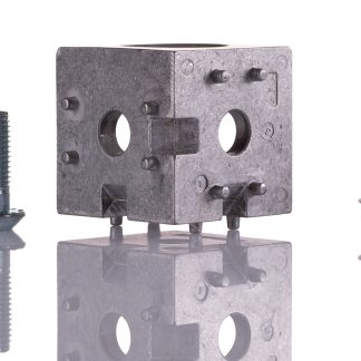 Kit cubo angolare Bosch Rexroth in Alluminio pressofuso, per profili da 50 mm, scalanatura da 10mm