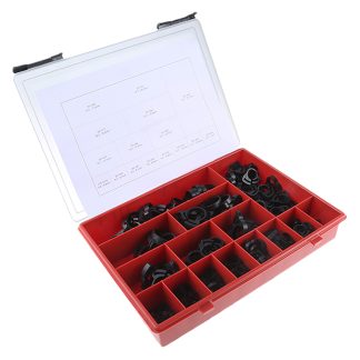 Kit clip per tubi in Nylon RS PRO, 200 pezzi, 15 misure, diametri interni clip da 5.6 → 6.8mm a 26.5 →