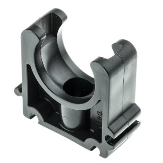 Staffa per tubo in PP Nero Georg Fischer, diametro foro di fissaggio 0.24poll 25mm, larghezza 1.62poll, altezza