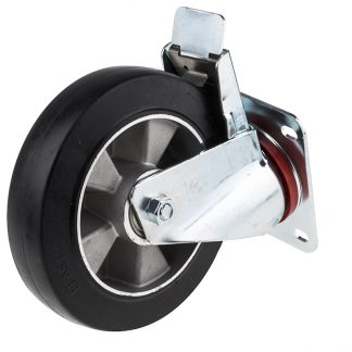 Ruota per carrelli orientabile con freno RS PRO in Gomma, Ø 200mm, 460kg