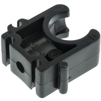 Morsetto a staffa in PP Nero Georg Fischer, diametro foro di fissaggio 6mm, larghezza 16mm