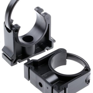 Morsetto a staffa in PP Nero Georg Fischer, diametro foro di fissaggio 7mm, larghezza 22mm